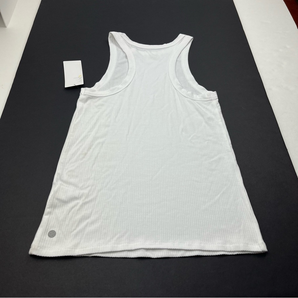 Zella White Ribbed Tank Top Womens Size XS Extra Small Athletic Layer NEW *FLAW - Picture 13 of 13